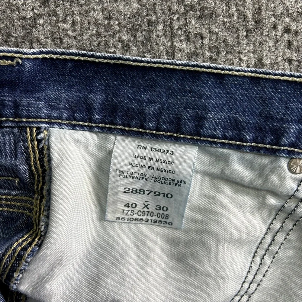 Lee Carpenter Jeans Mens Size 40x30 Blue Loose Fit Denim Utility Workwear Pant